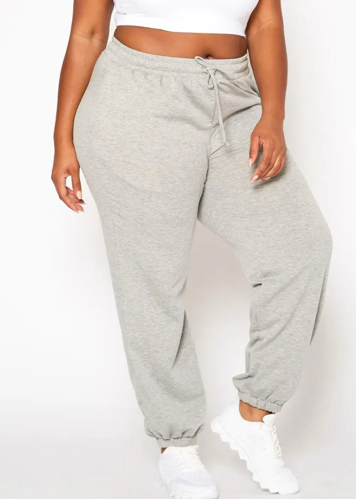 HI Curvy Plus Size Women Essential Jogger Pants With Pockets