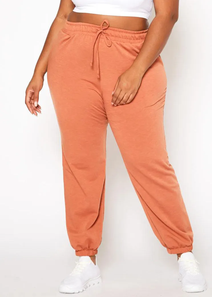 HI Curvy Plus Size Women Essential Jogger Pants With Pockets