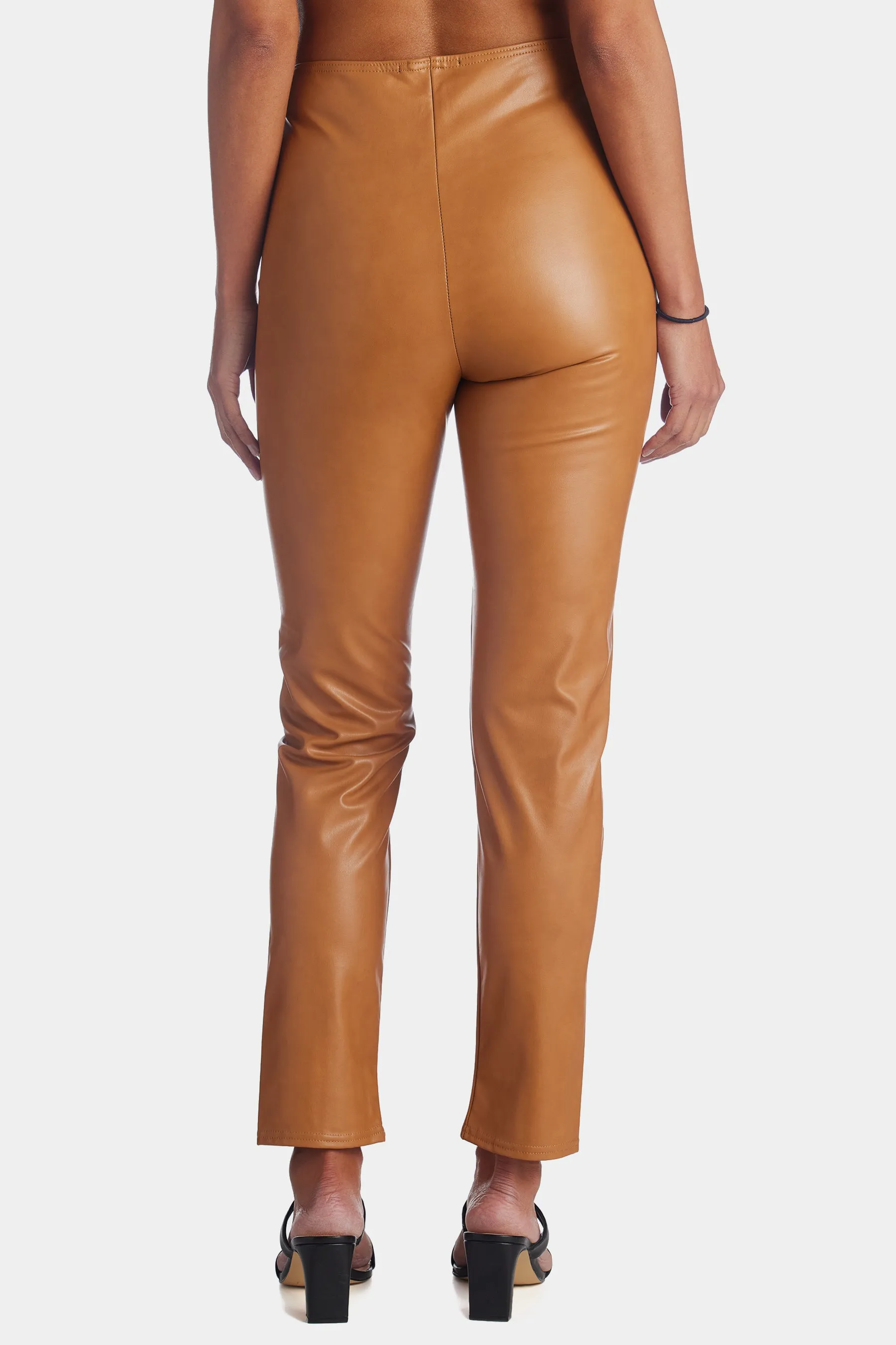 High Waisted Faux Leather Leggings