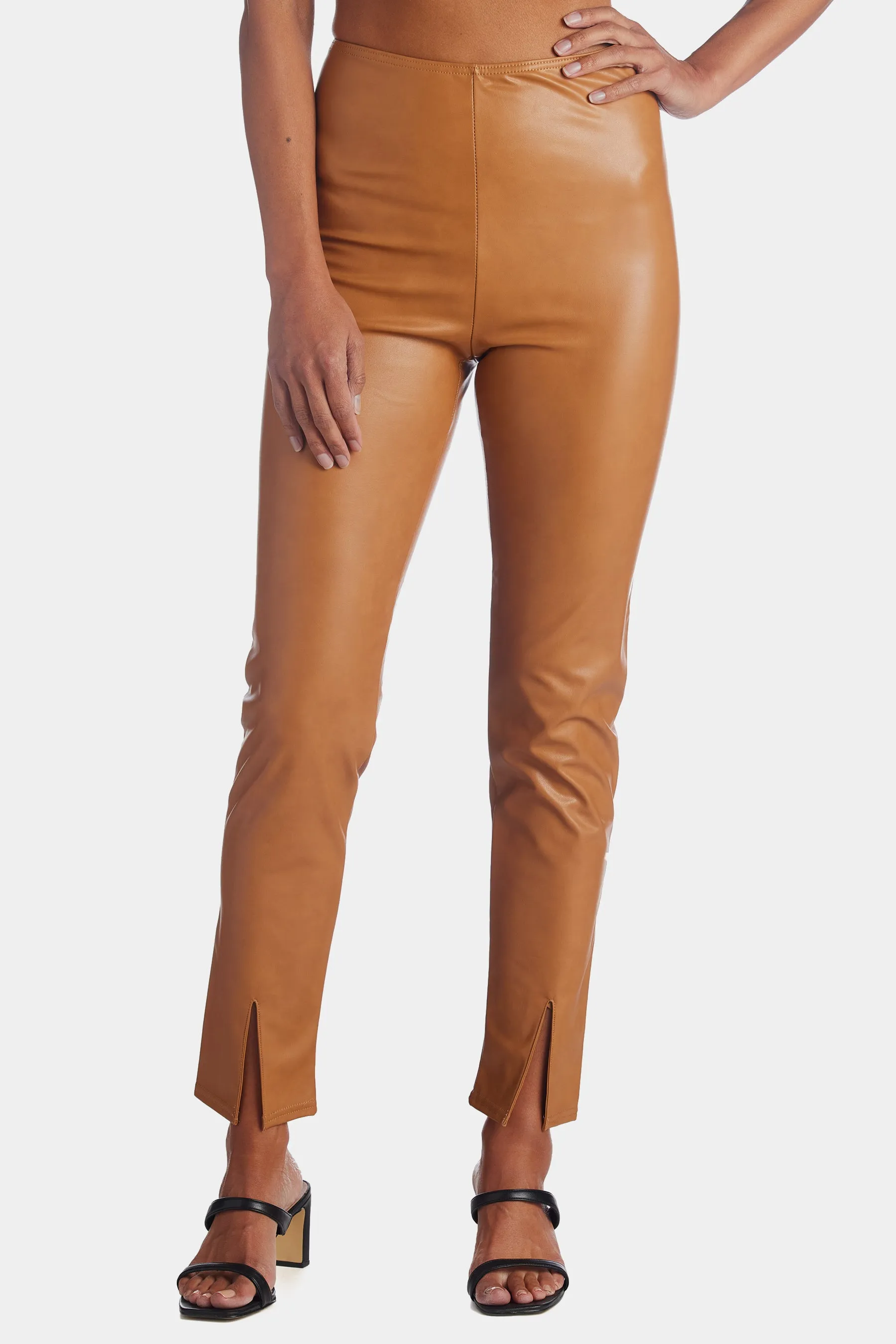 High Waisted Faux Leather Leggings