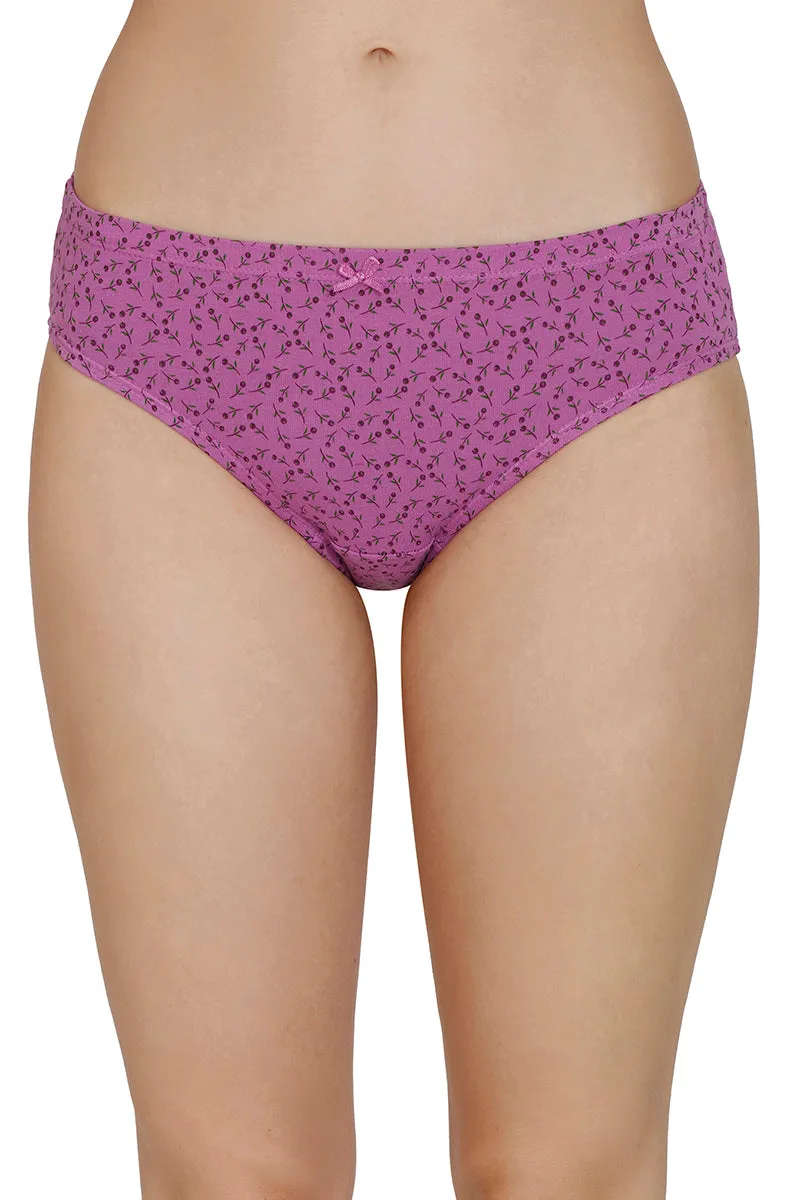 Inner Elastic Print Mid Rise Bikini Panties (Pack of 3)