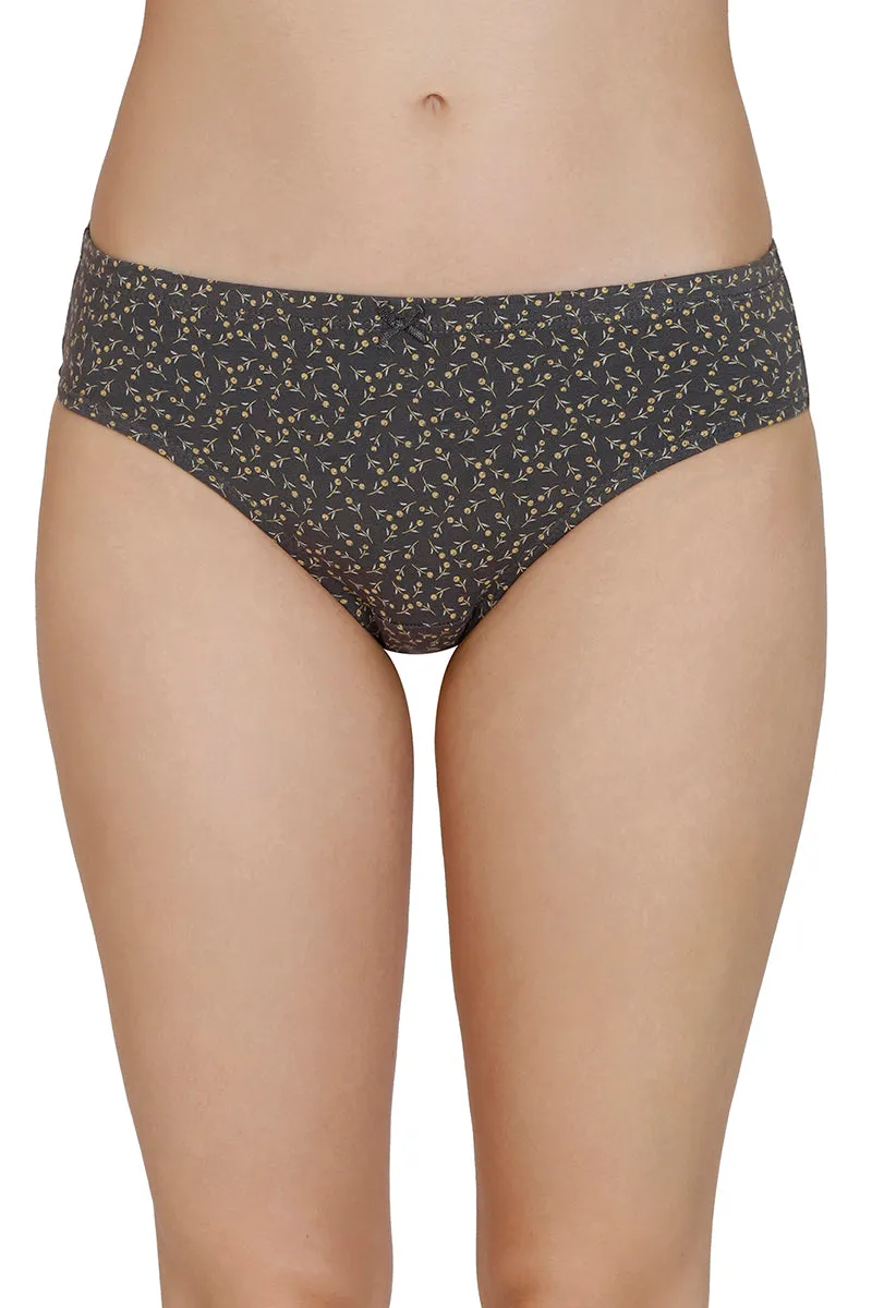 Inner Elastic Print Mid Rise Bikini Panties (Pack of 3)