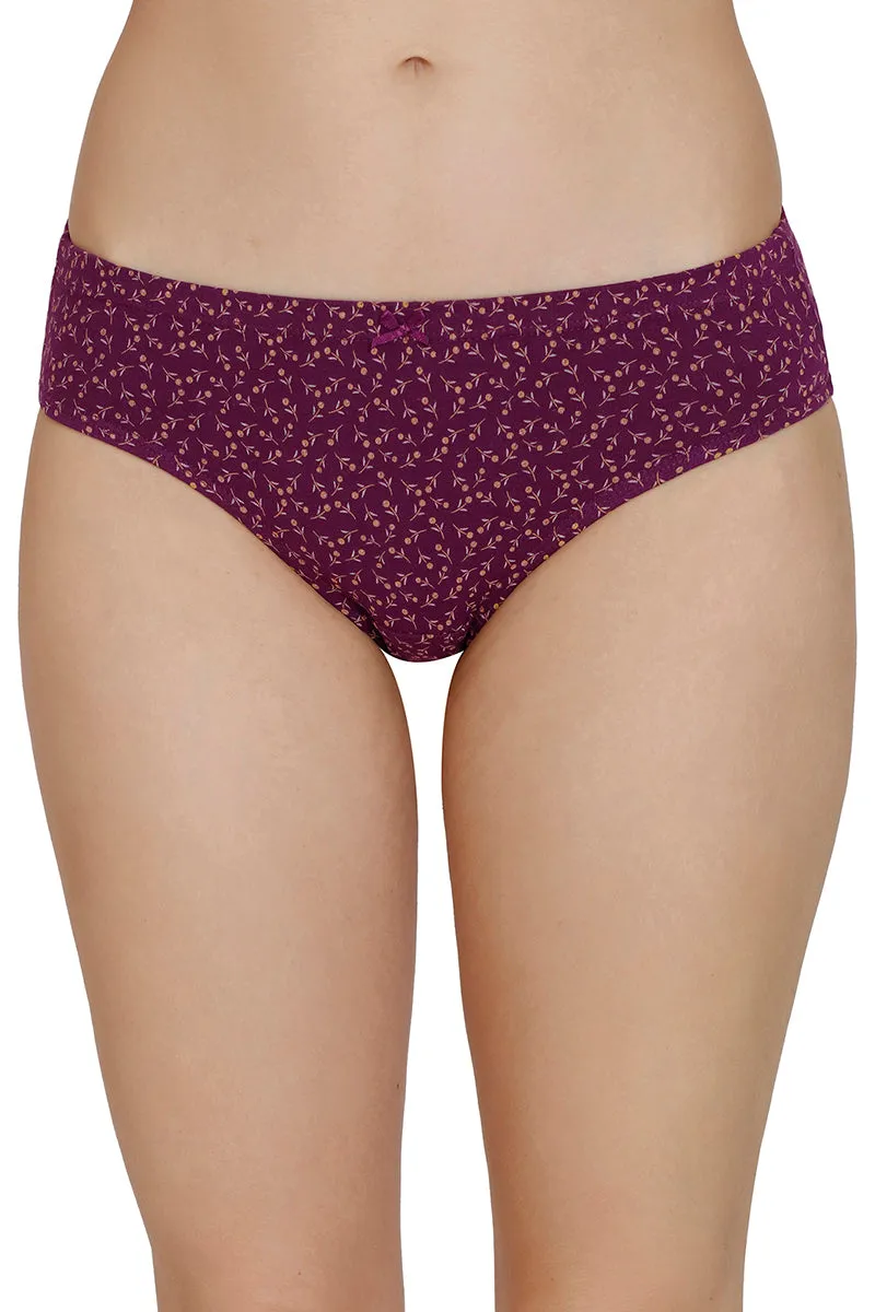 Inner Elastic Print Mid Rise Bikini Panties (Pack of 3)