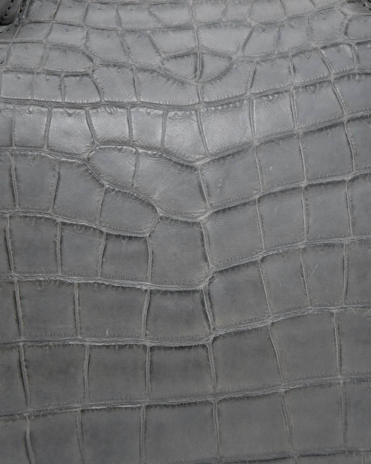 Italian Reptile Effect Matte Grey Handbag