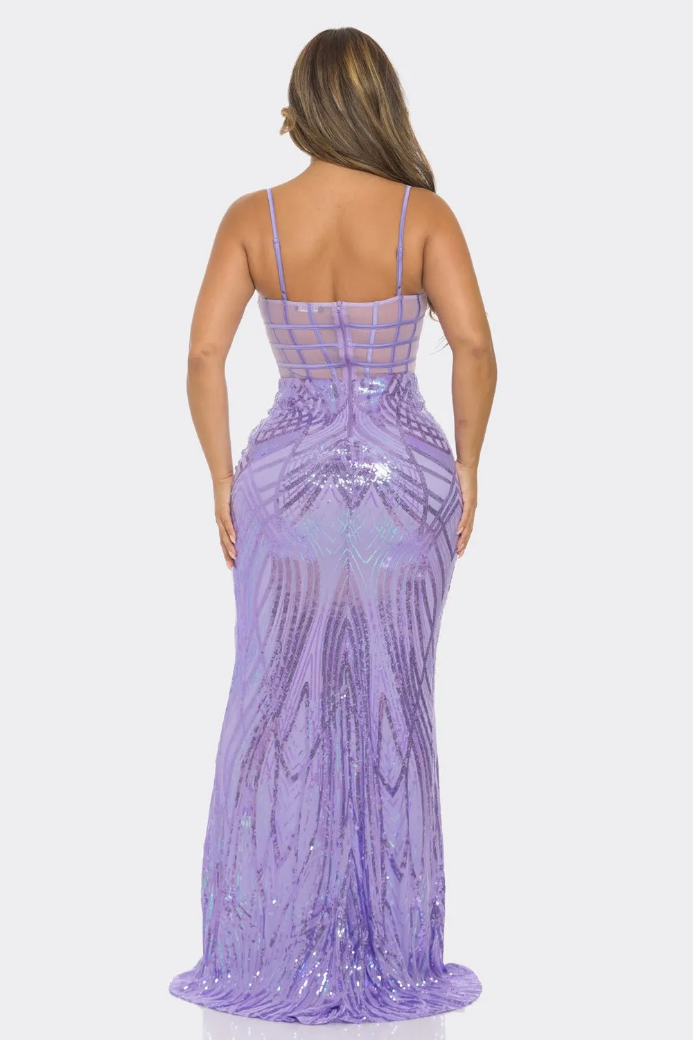 Jasmine Giselle Crystal Sequin Maxi Dress