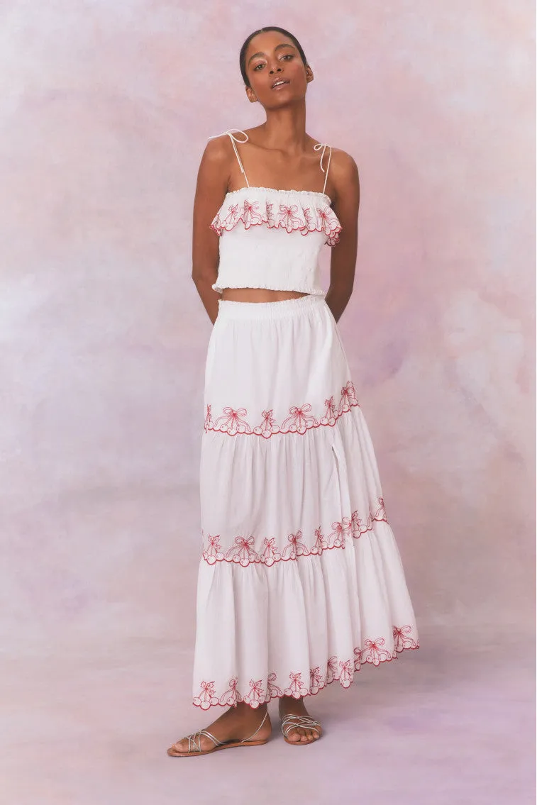 Jemila Embroidered Cotton Maxi Skirt