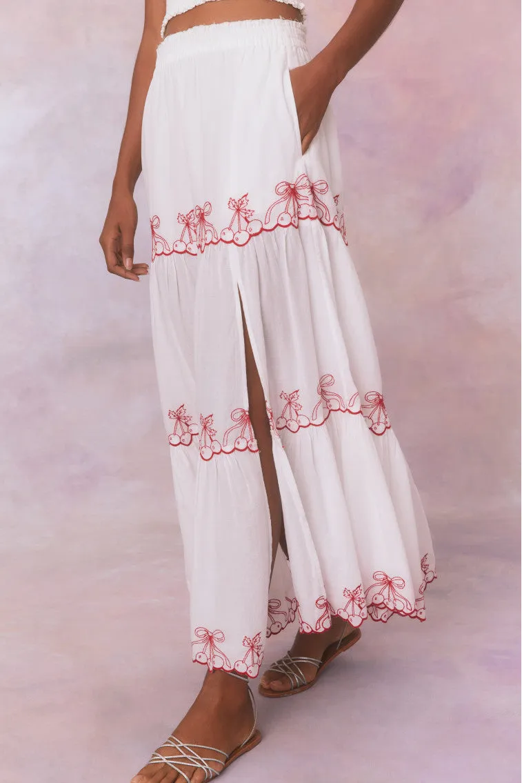 Jemila Embroidered Cotton Maxi Skirt