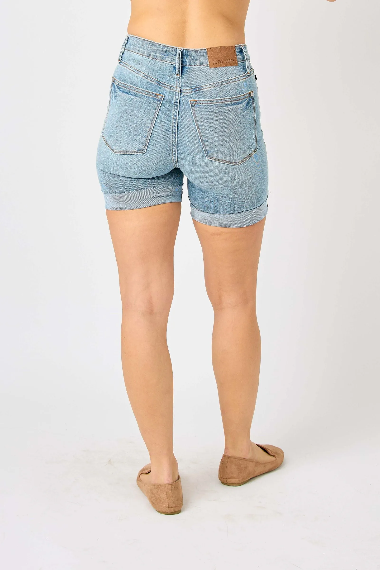 Judy Blue Reg/Plus High Waist Tummy Control Cool Denim Shorts