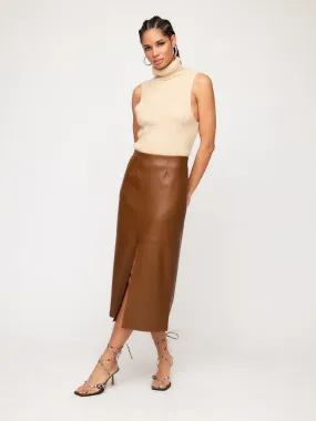 Kaia Faux Leather Midi Skirt