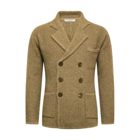 Knitted Double Breasted Jacket Trida Camel