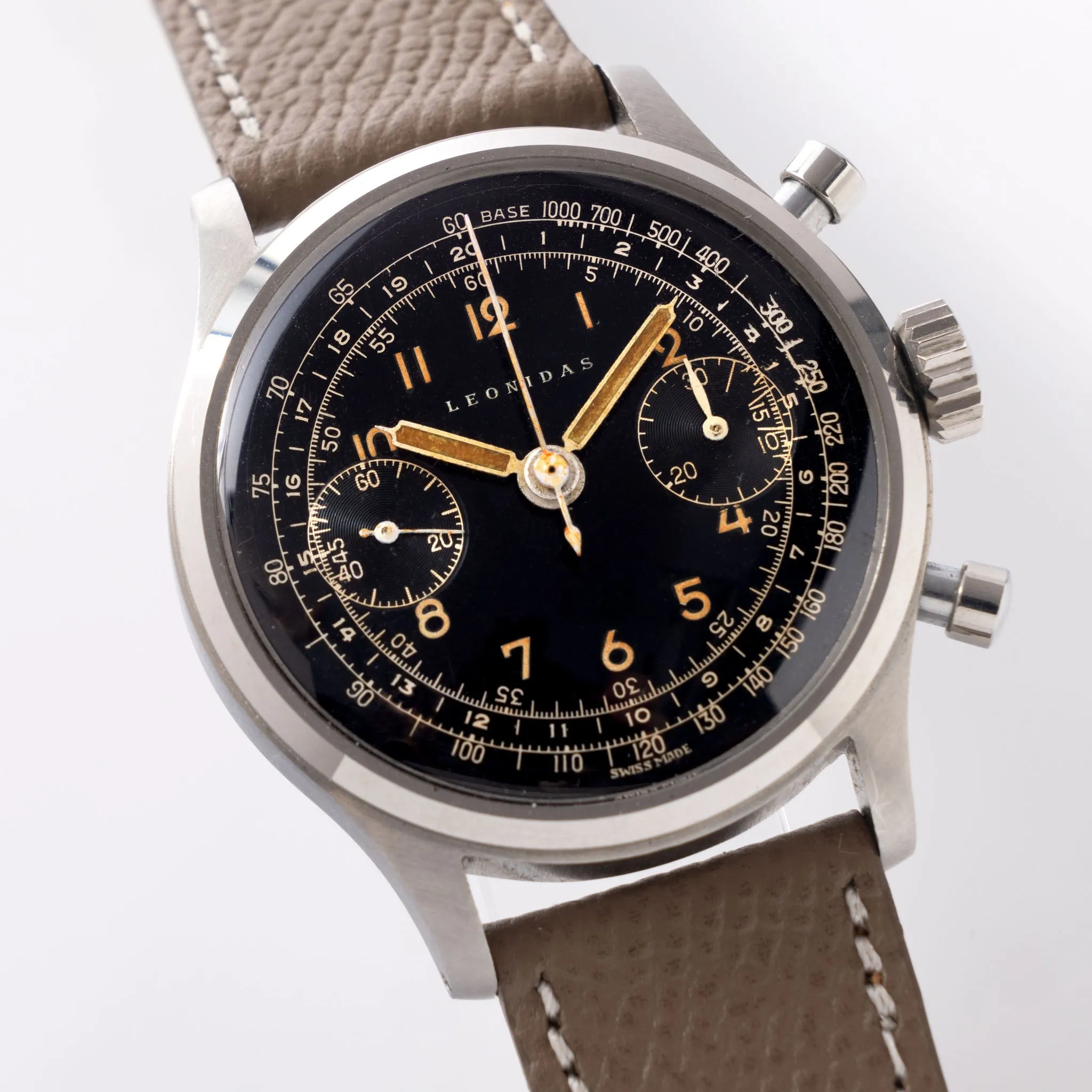 Leonidas Oversized Chronograph Black Dial