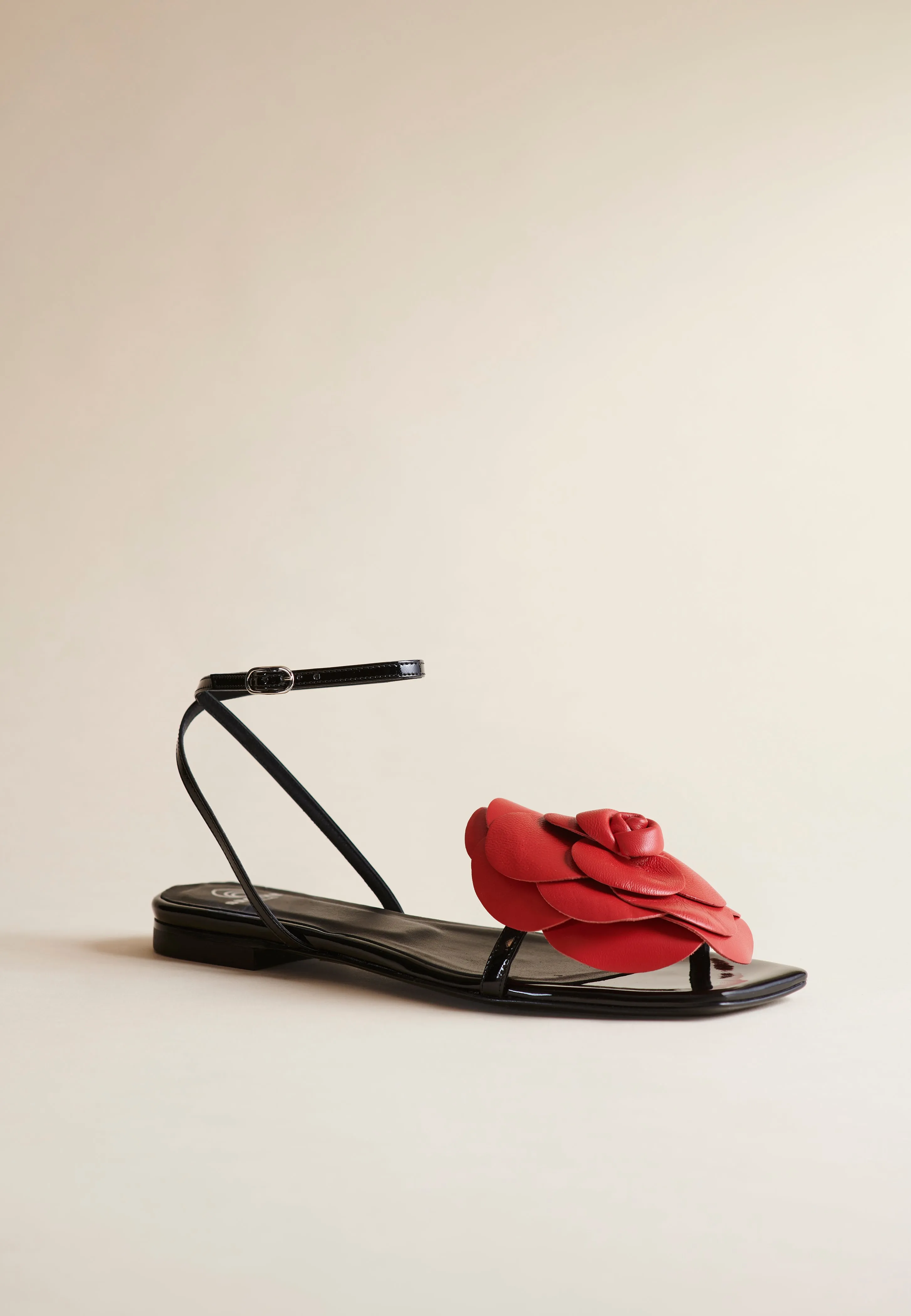 Lilia Flat Sandal in Rose - Editorial Sample