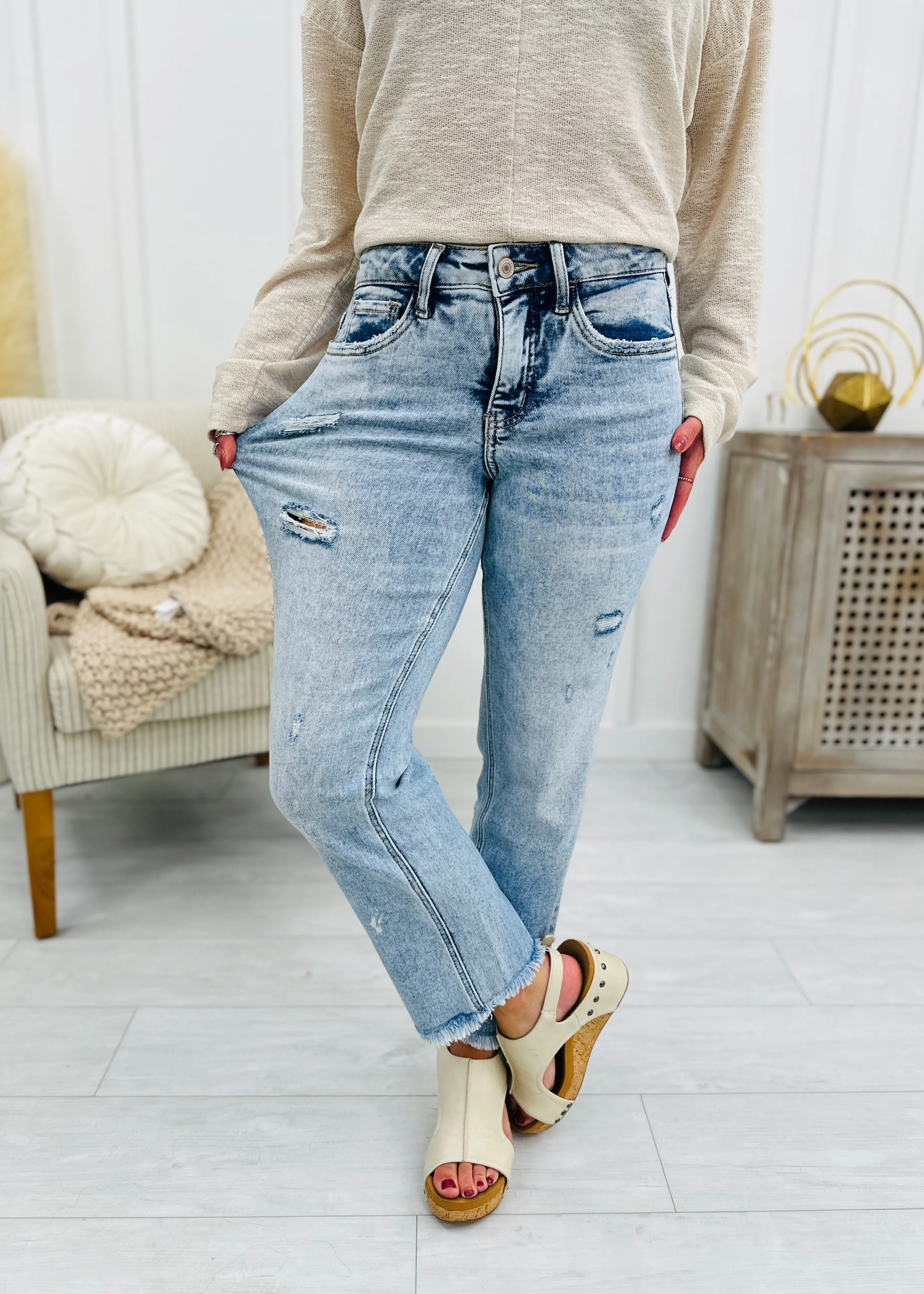 Lovervet I Think I'm in Love Tummy Control Straight Leg Ankle Jeans