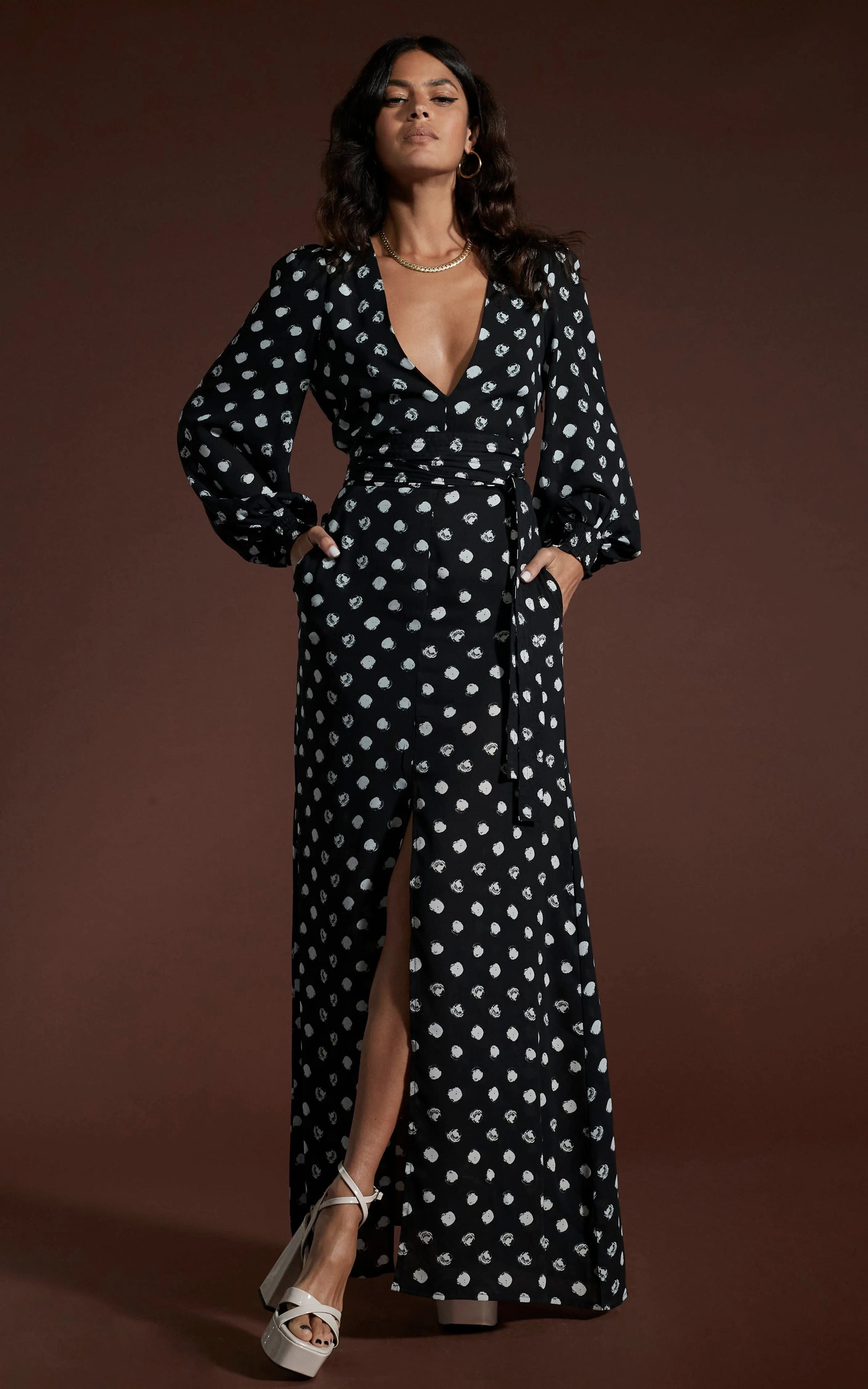 Mariela Maxi Dress In Painted Dot