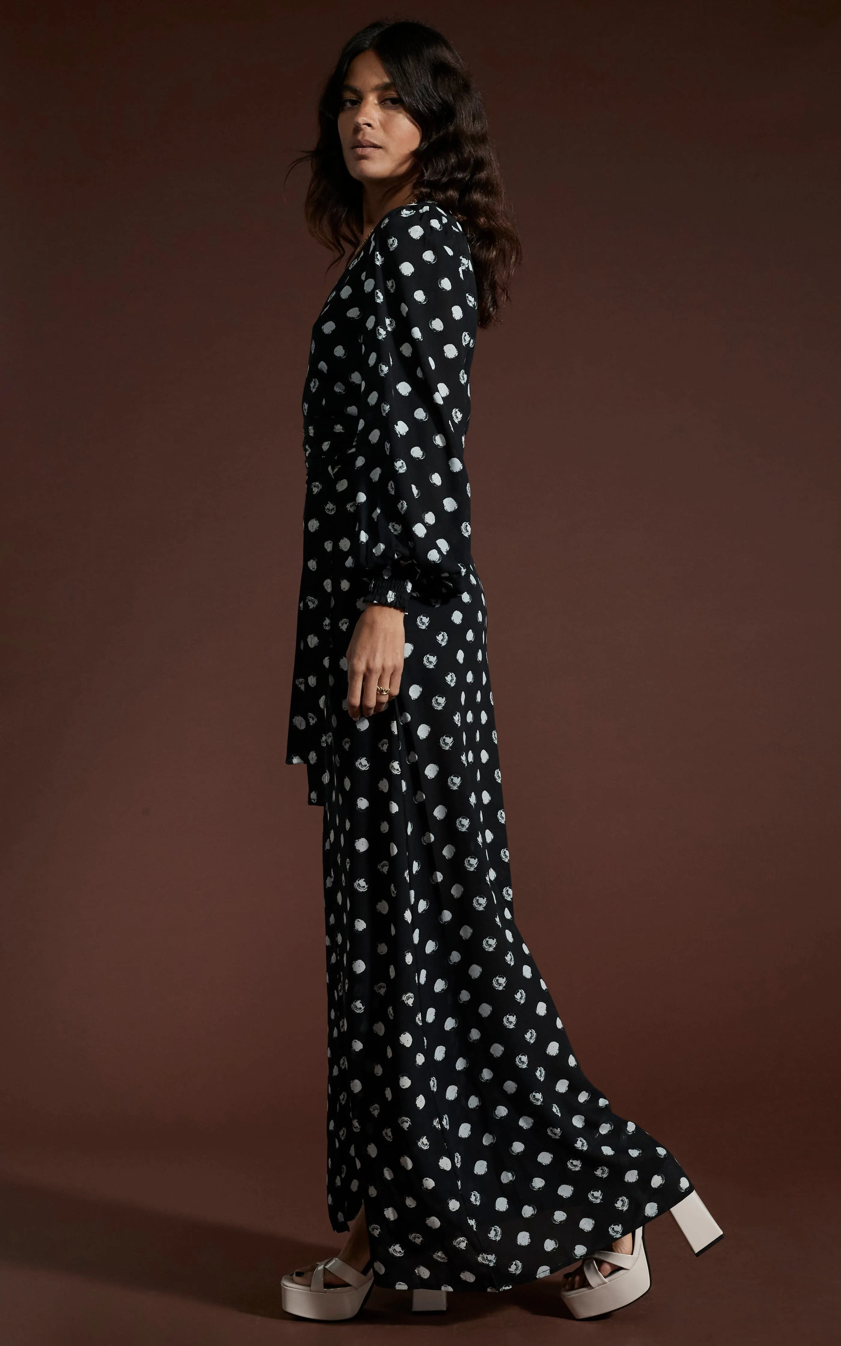 Mariela Maxi Dress In Painted Dot