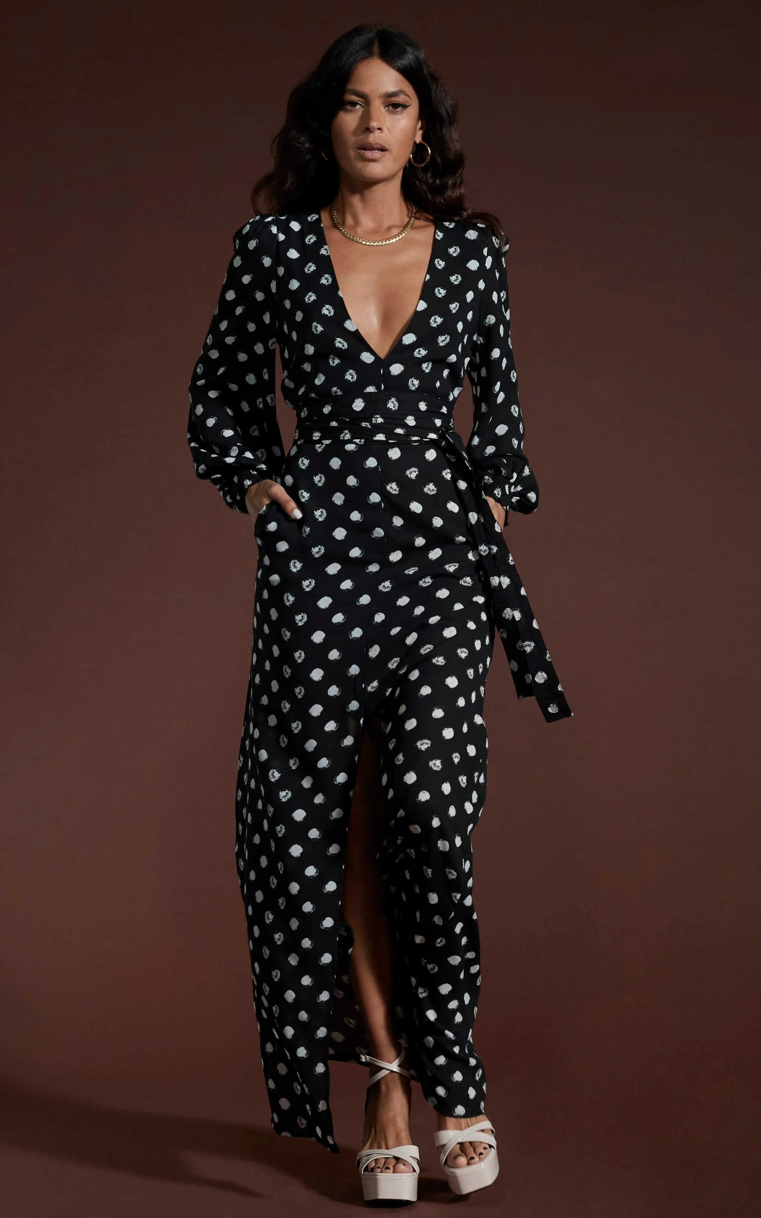 Mariela Maxi Dress In Painted Dot