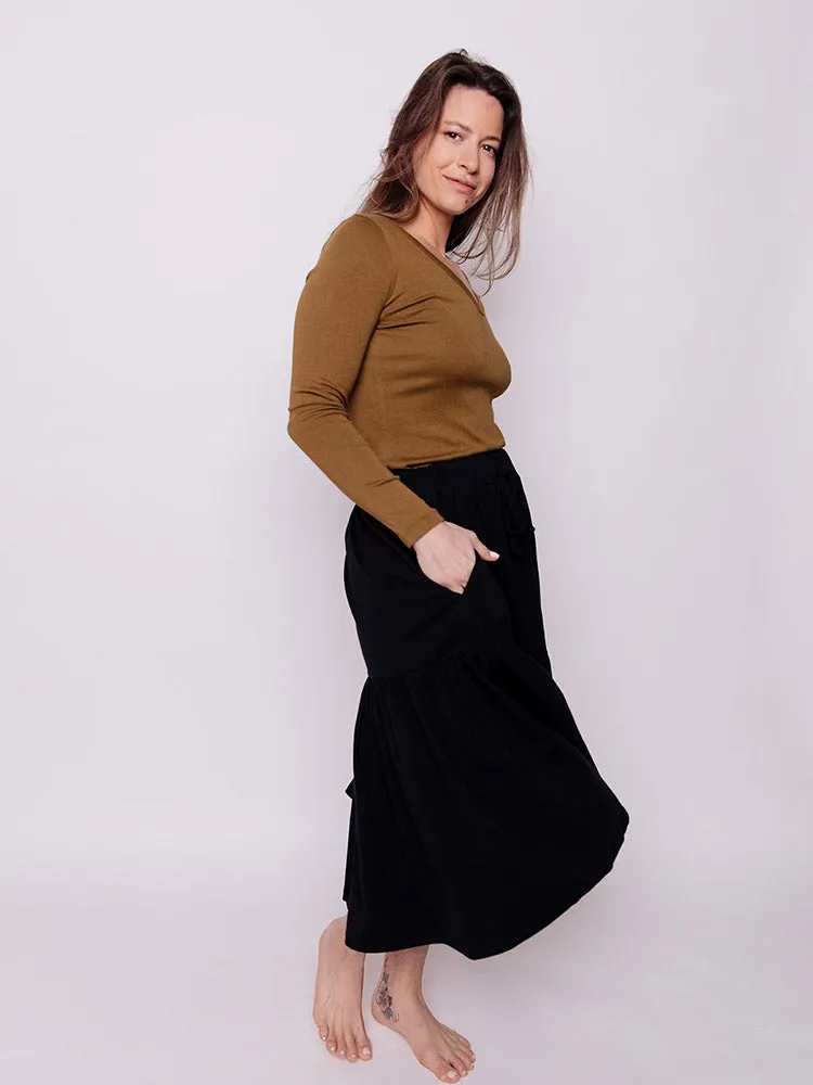 Marla Tiered Skirt - Black