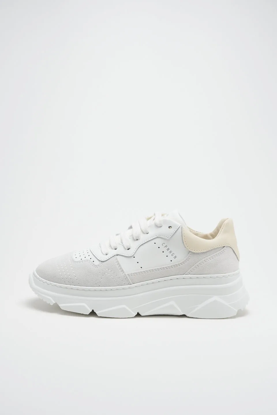 Material Mix White Butter Chunky Sneakers