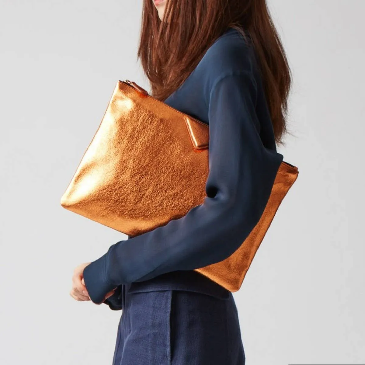 Metallic Oversized Envelope Clutch