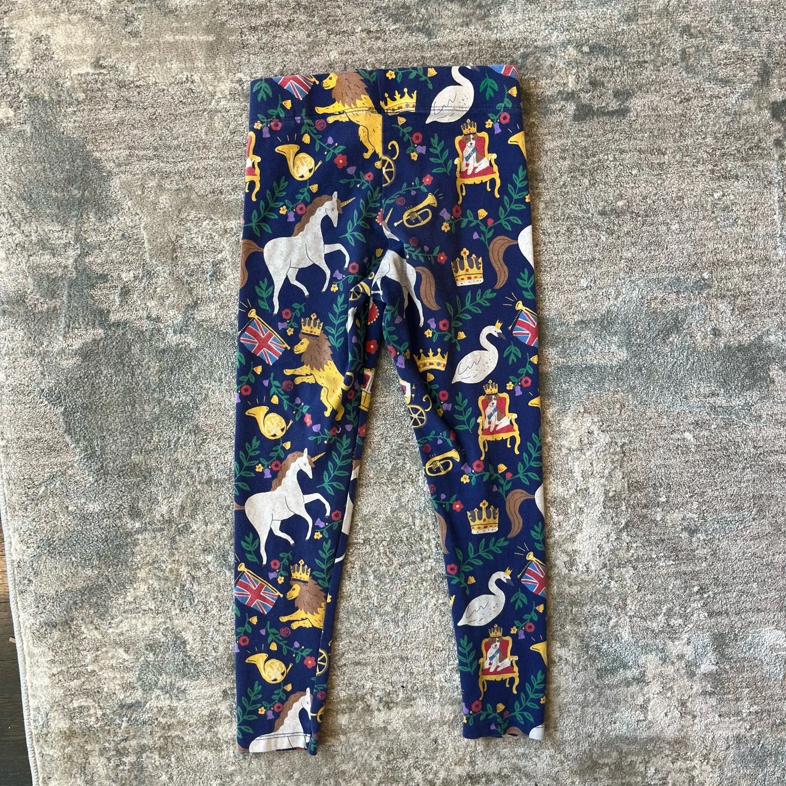 Mini Boden Fun Leggings Starboard Blue British Toile 6-7