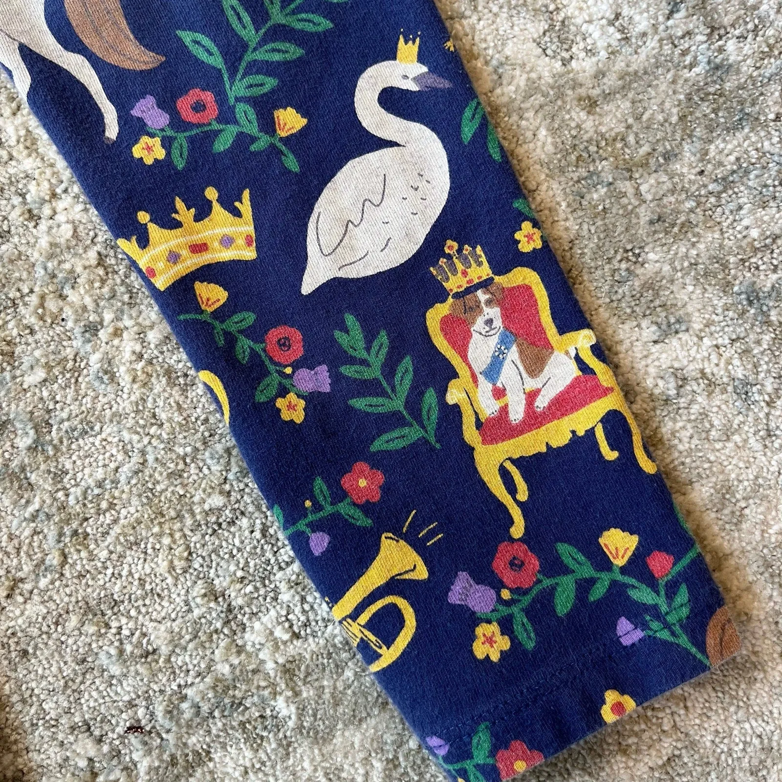 Mini Boden Fun Leggings Starboard Blue British Toile 6-7