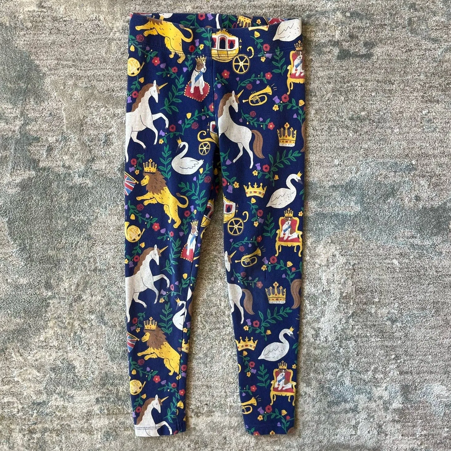 Mini Boden Fun Leggings Starboard Blue British Toile 6-7