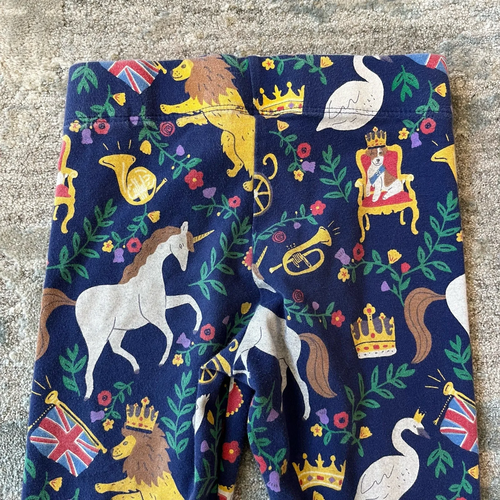 Mini Boden Fun Leggings Starboard Blue British Toile 6-7