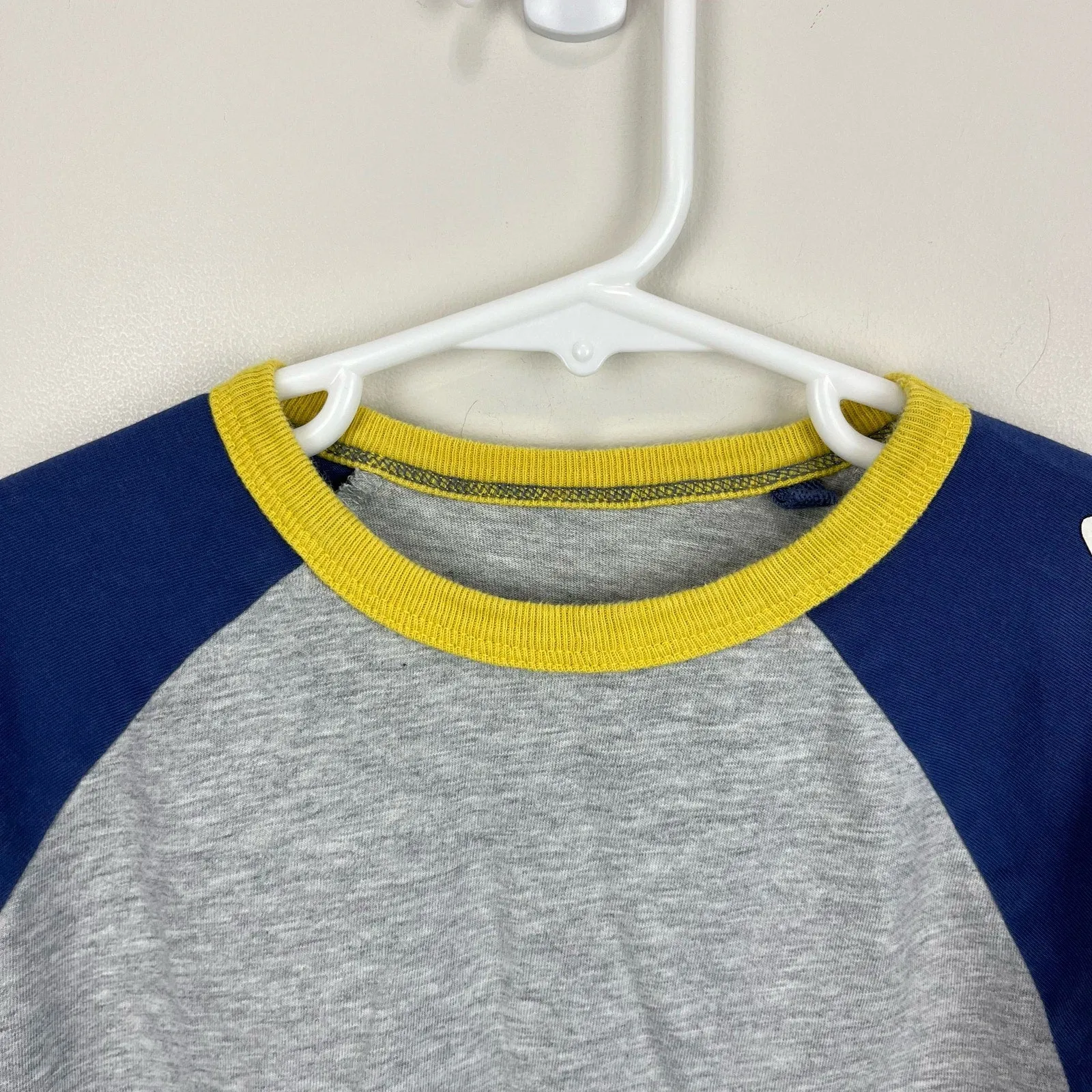 Mini Boden Long Sleeve Rainbow Rocket Raglan T-Shirt 6-7