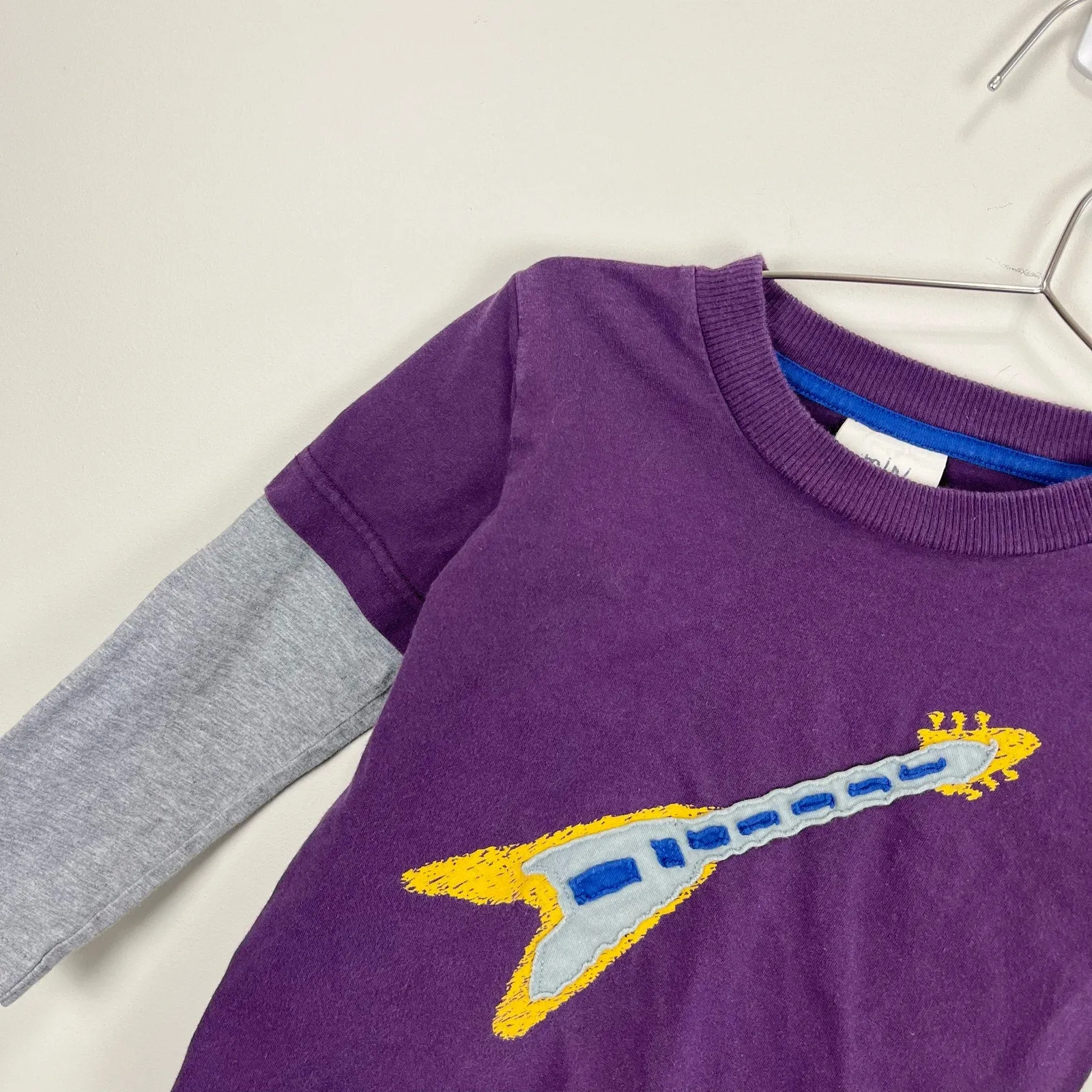 Mini Boden Purple Guitar Tee 3-4 Years