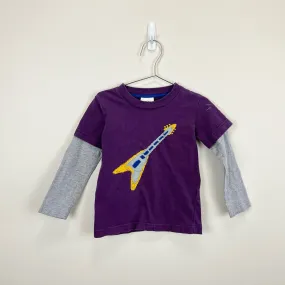 Mini Boden Purple Guitar Tee 3-4 Years