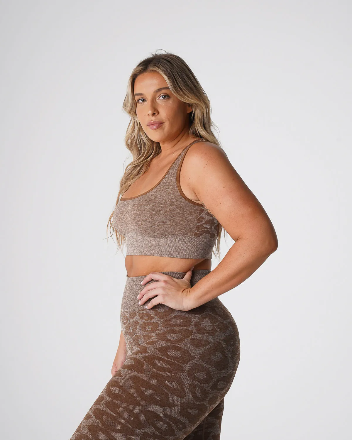 Mocha Leopard Eclipse Seamless Bra