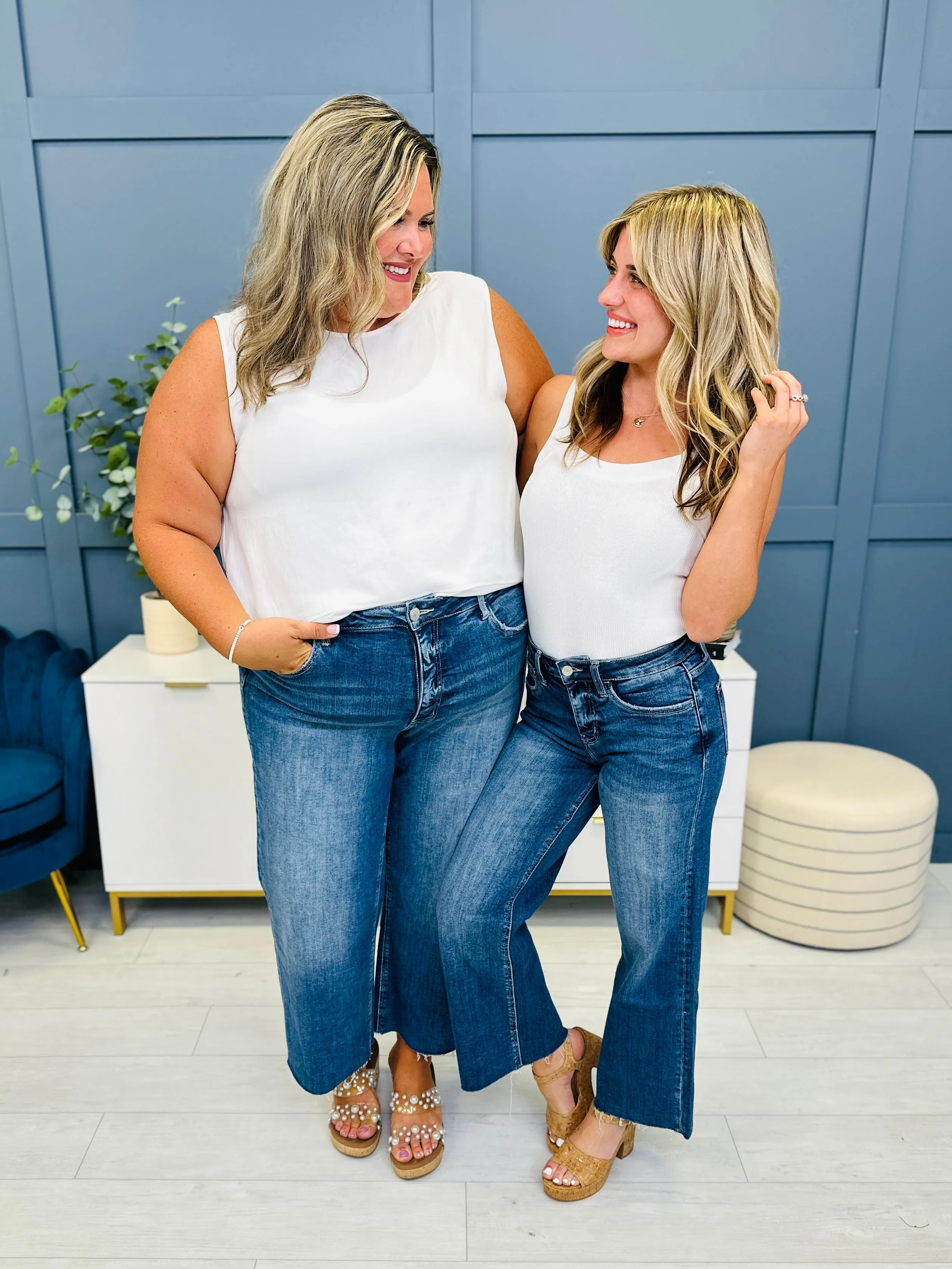 MOCO Exclusive Straight To The Top Cropped Wide Leg Tummy Control Jeans in Reg/Curvy