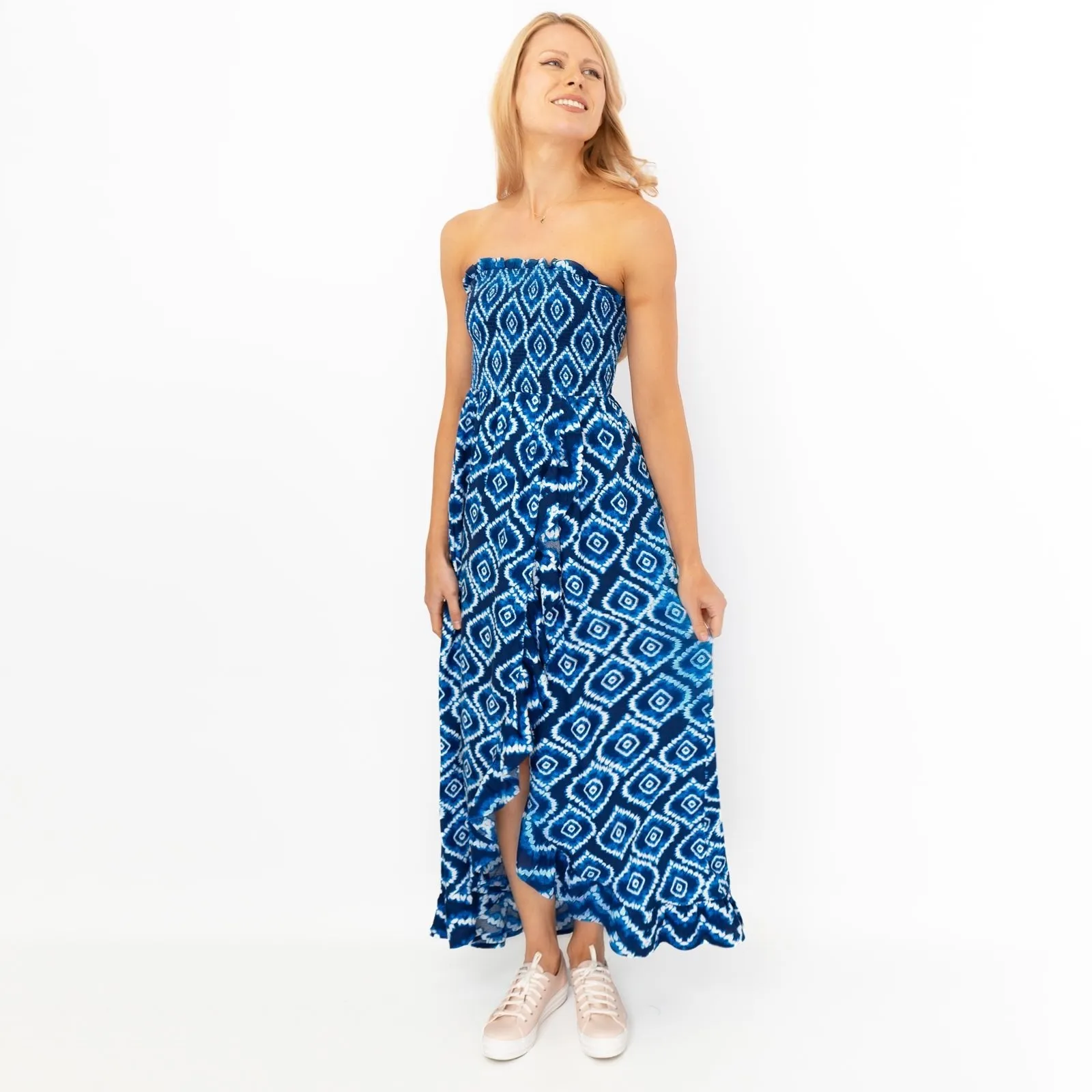 Monsoon Tie-Dye Off Shoulder Summer Sundress Beach Maxi Dress