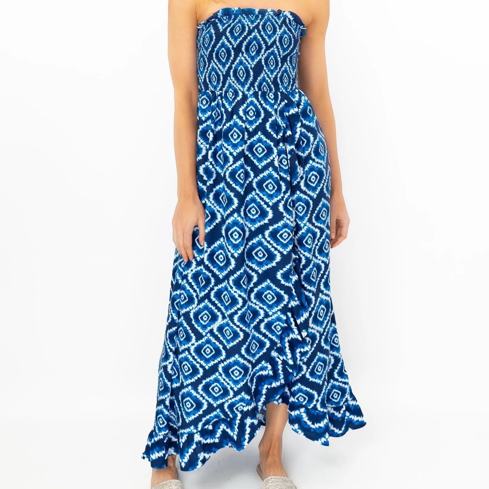 Monsoon Tie-Dye Off Shoulder Summer Sundress Beach Maxi Dress