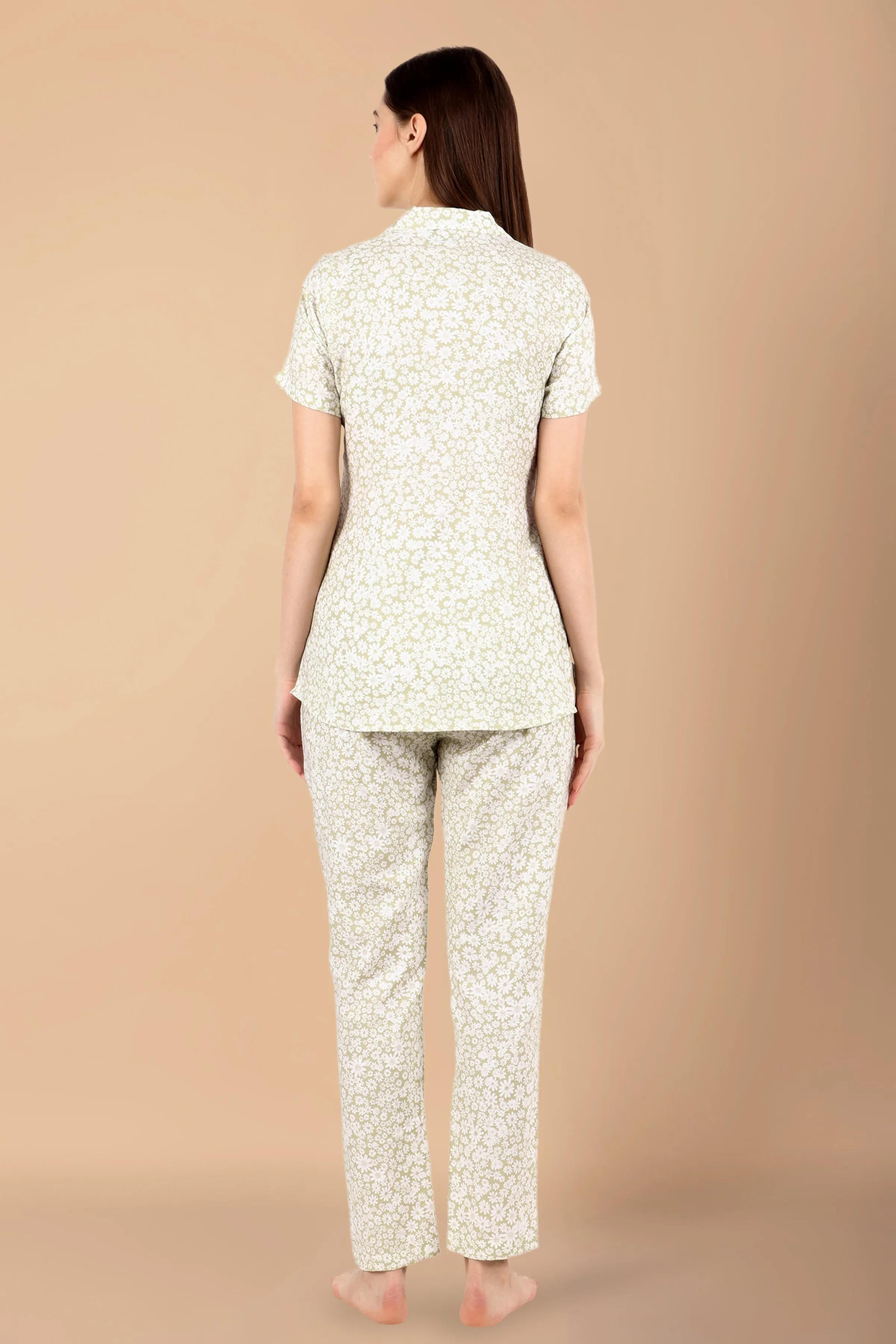 Muted Floral Night Suit