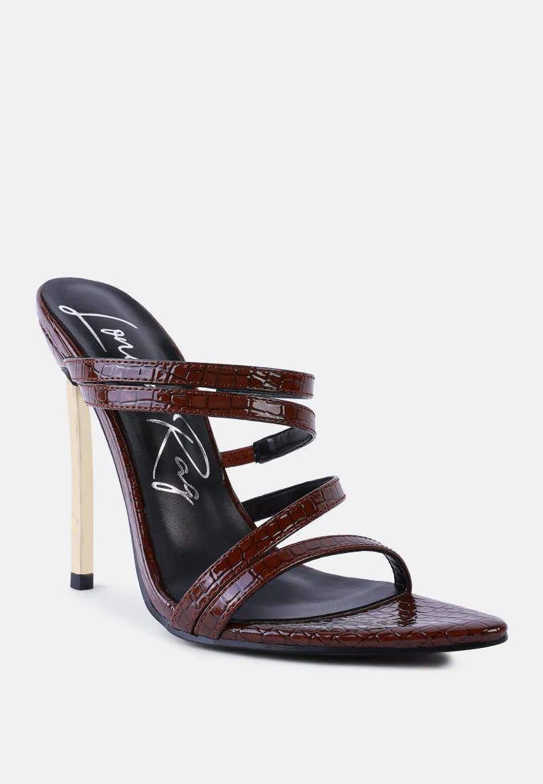 New Affair Croc Strappy High Heel Sandals