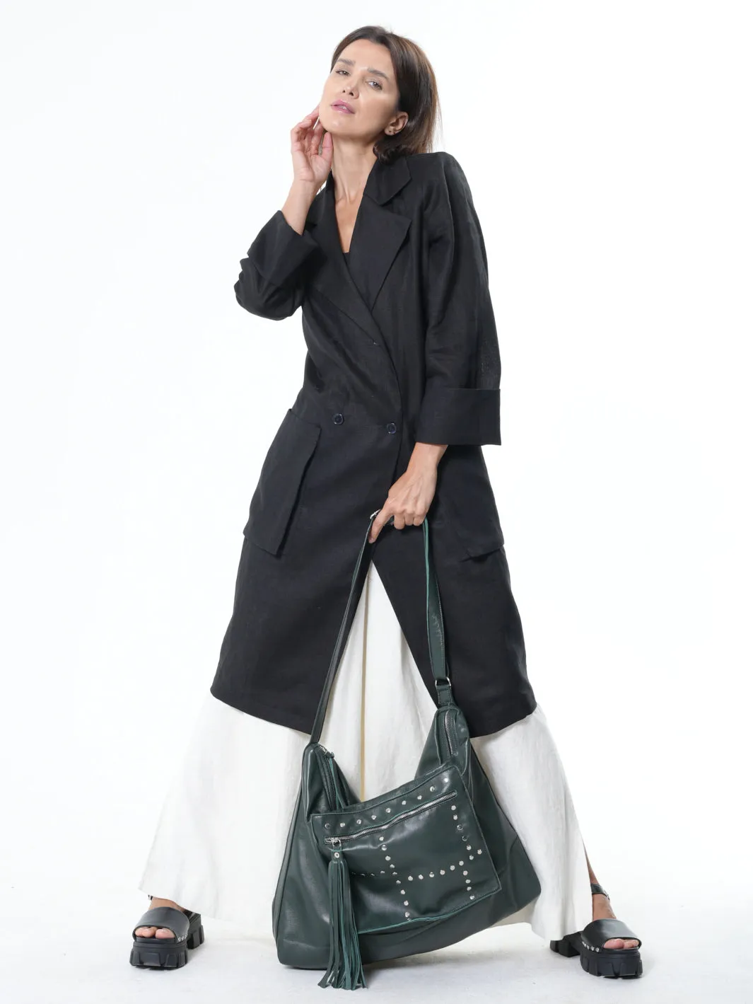 Oversized Slouchy Tote Bag In Green