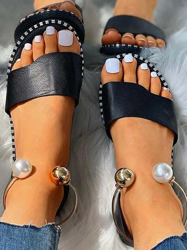 Pearl Flat Heel Sandal