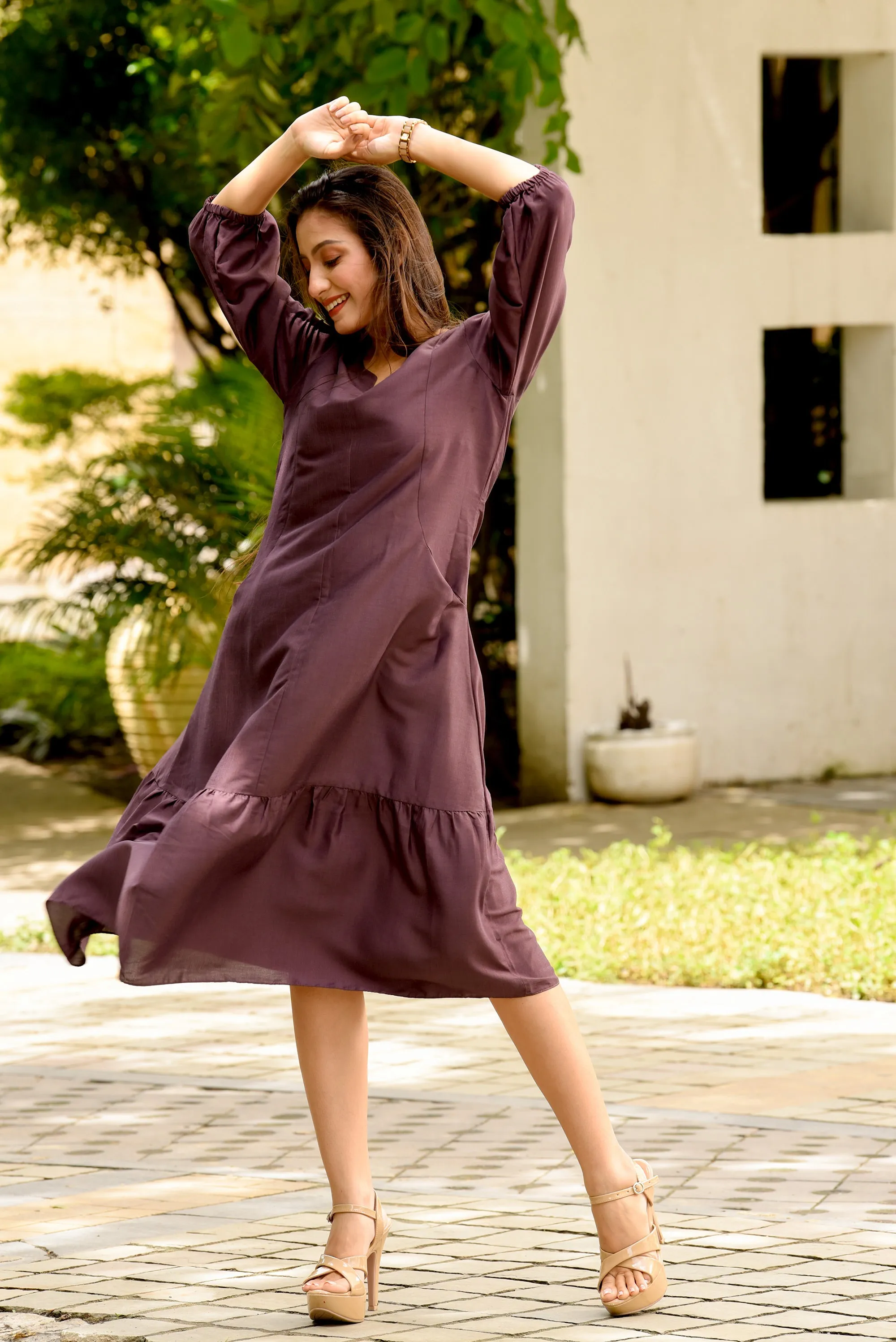 Purple Flared Dress