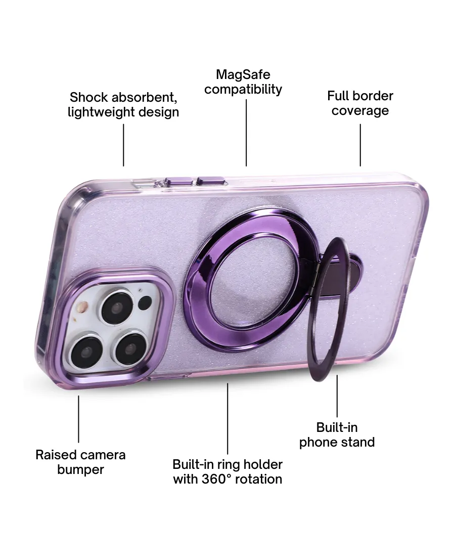 Purple Sparkle Ring MagSafe Phone Case