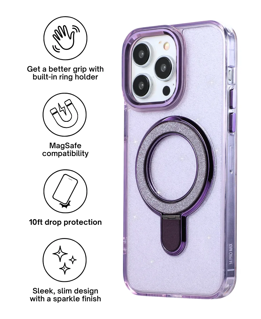 Purple Sparkle Ring MagSafe Phone Case