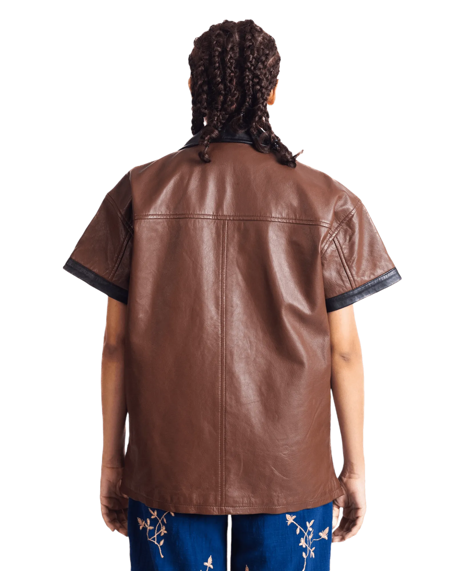 "VANGUARD" LEATHER BUTTON DOWN