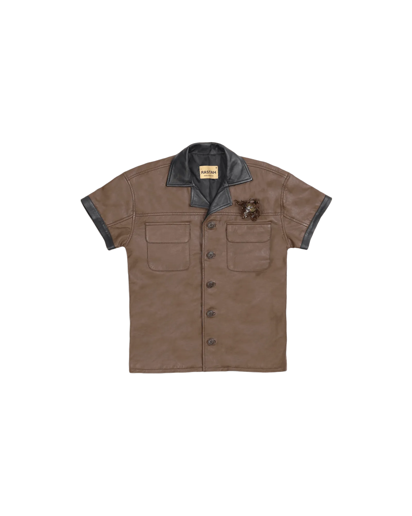 "VANGUARD" LEATHER BUTTON DOWN