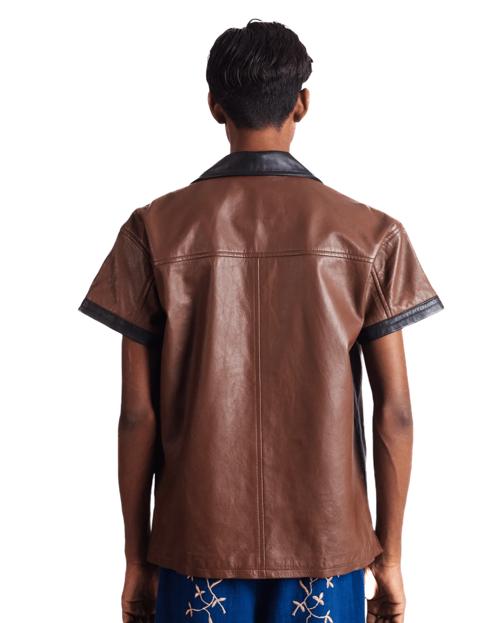 "VANGUARD" LEATHER BUTTON DOWN