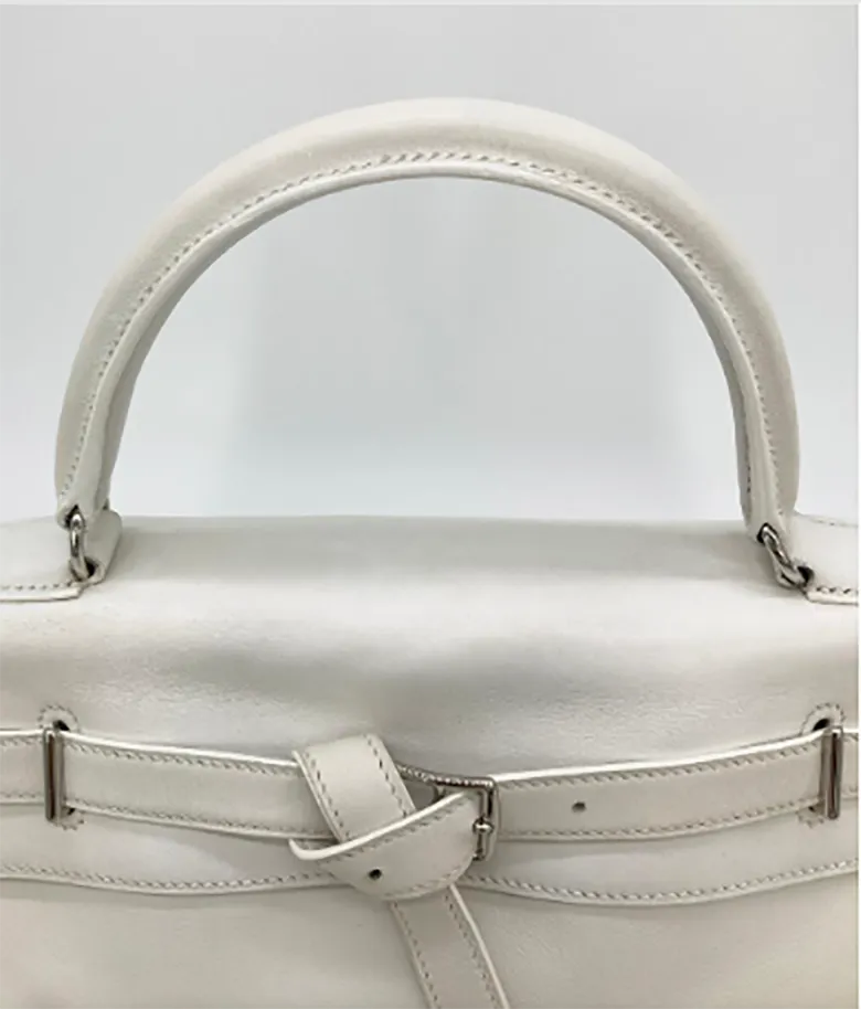 RARE Hermes Kelly Flat 35 White Swift Silver PDH