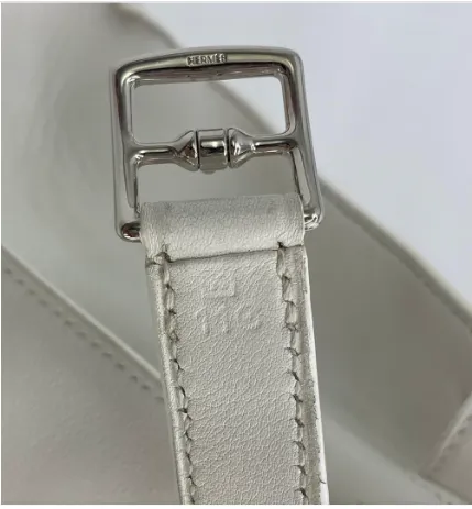 RARE Hermes Kelly Flat 35 White Swift Silver PDH