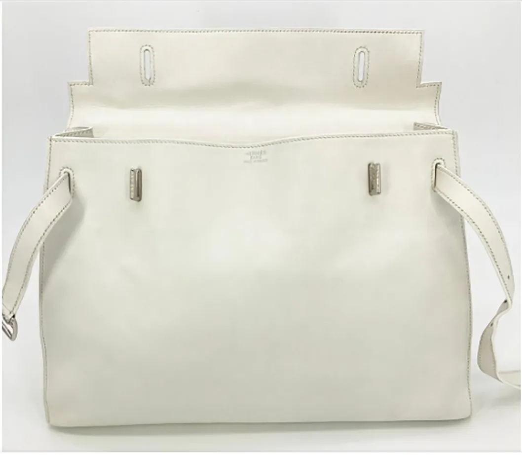 RARE Hermes Kelly Flat 35 White Swift Silver PDH