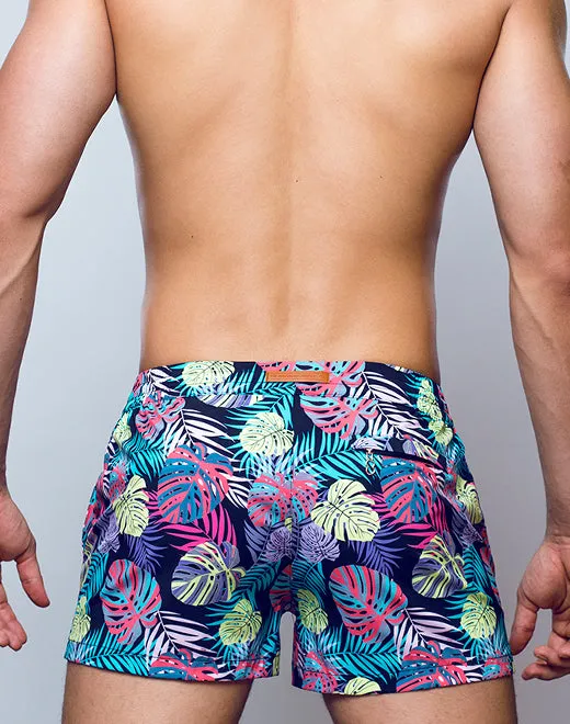 S50 Print Swimshorts - Monstera Black