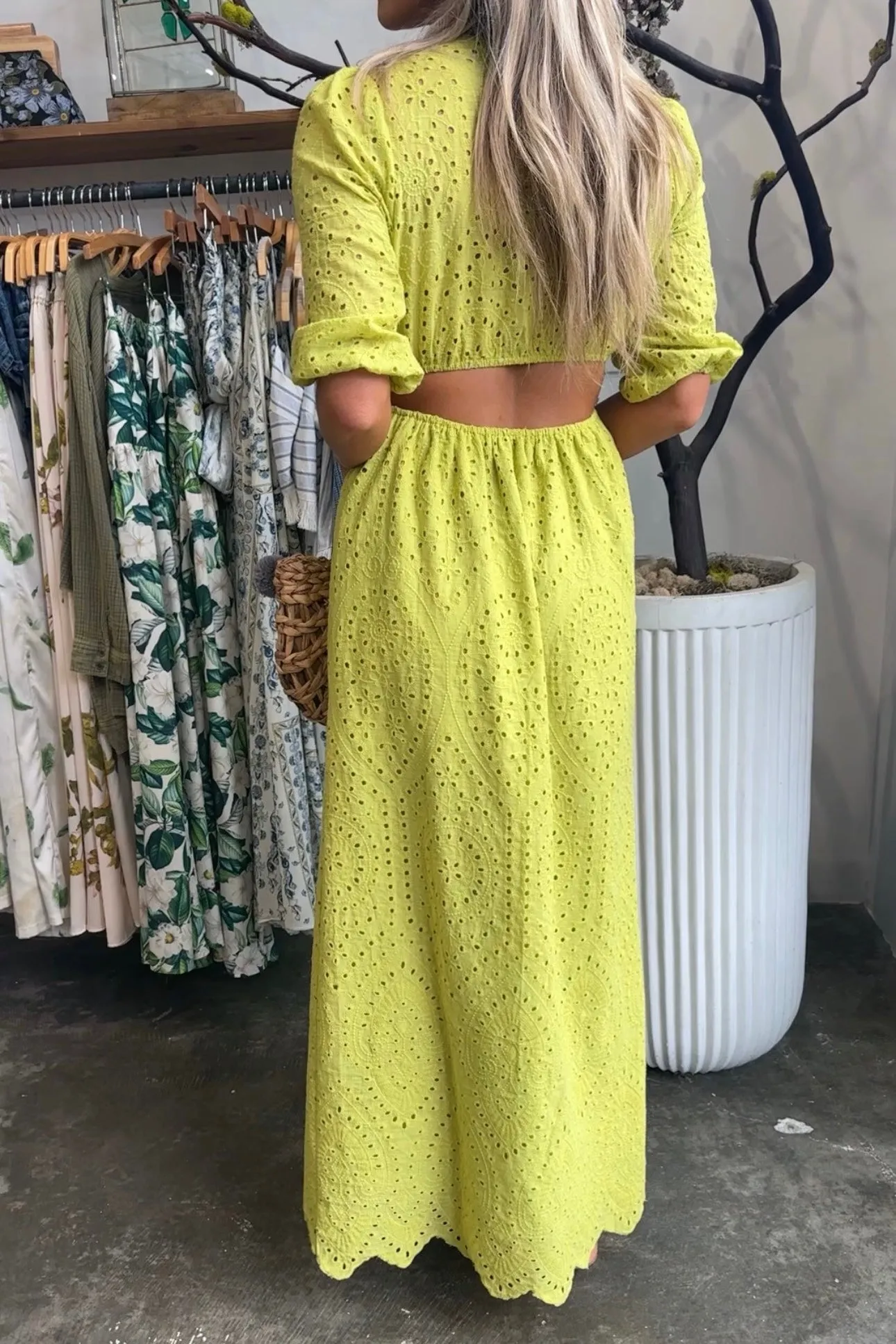 SABRINA EYELET CUT OUT MAXI DRESS