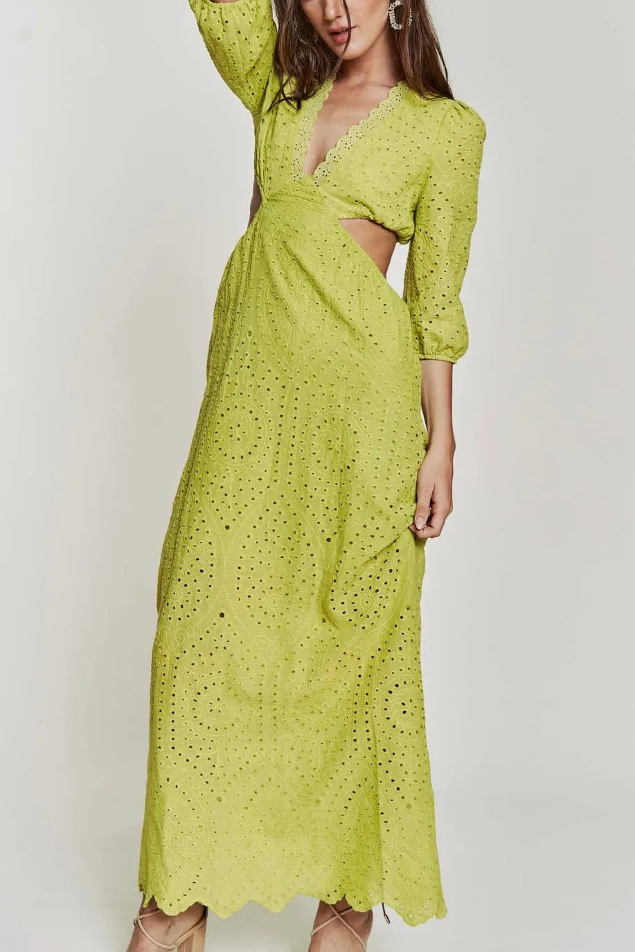 SABRINA EYELET CUT OUT MAXI DRESS